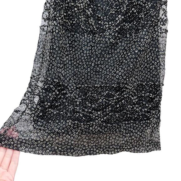 Reiss Black‎ Lace Overlay Bodycon Ruched Mini Dress Size 2 - Picture 11 of 15